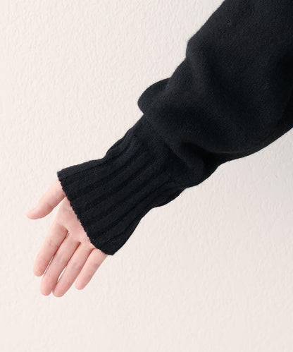 羊毛&再生聚酯短款針織套頭衫