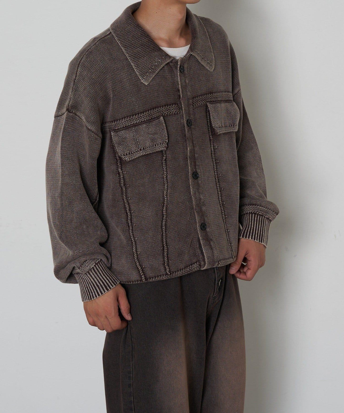 復古風針織夾克