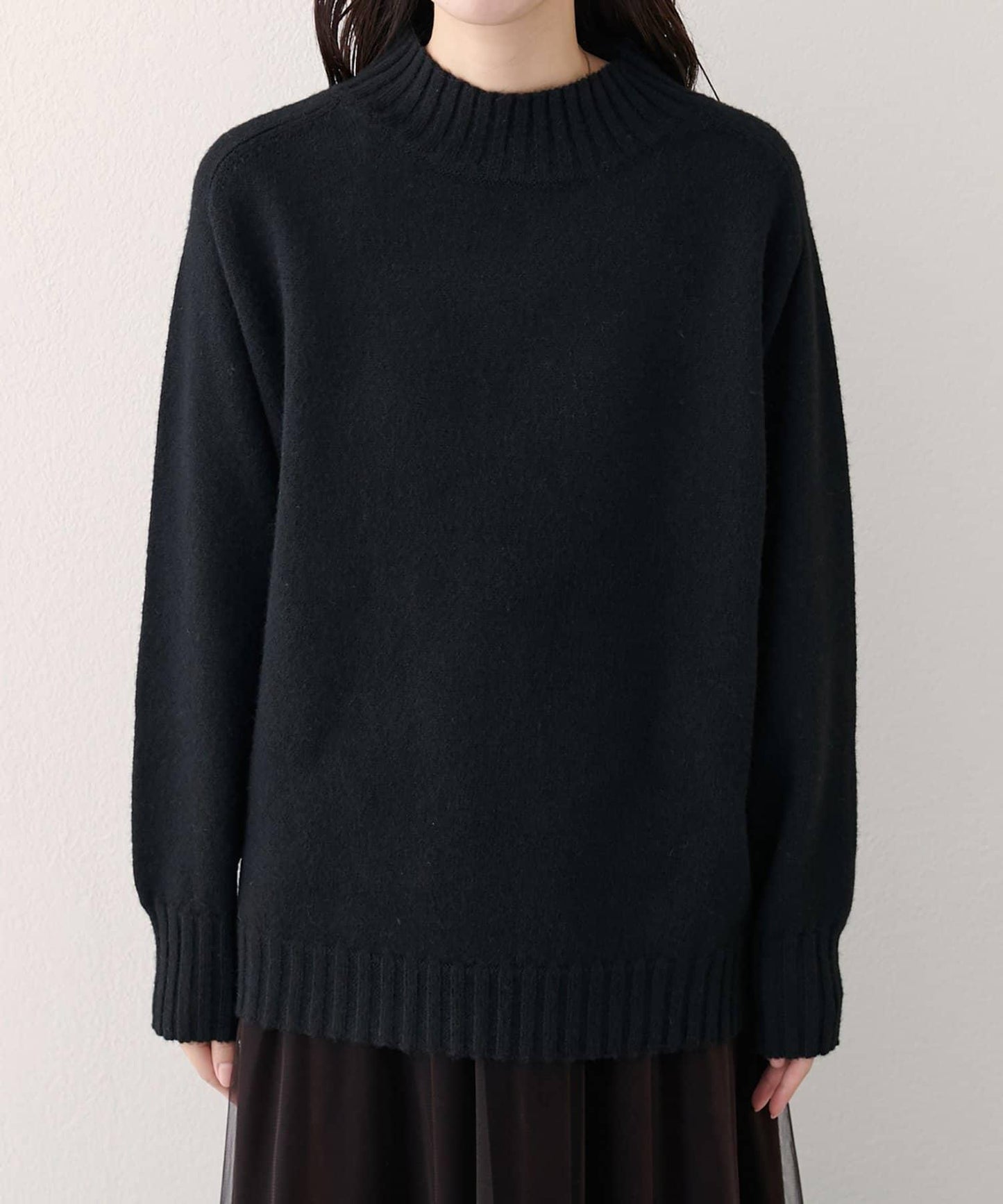 羊毛&再生聚酯混紡針織套頭衫