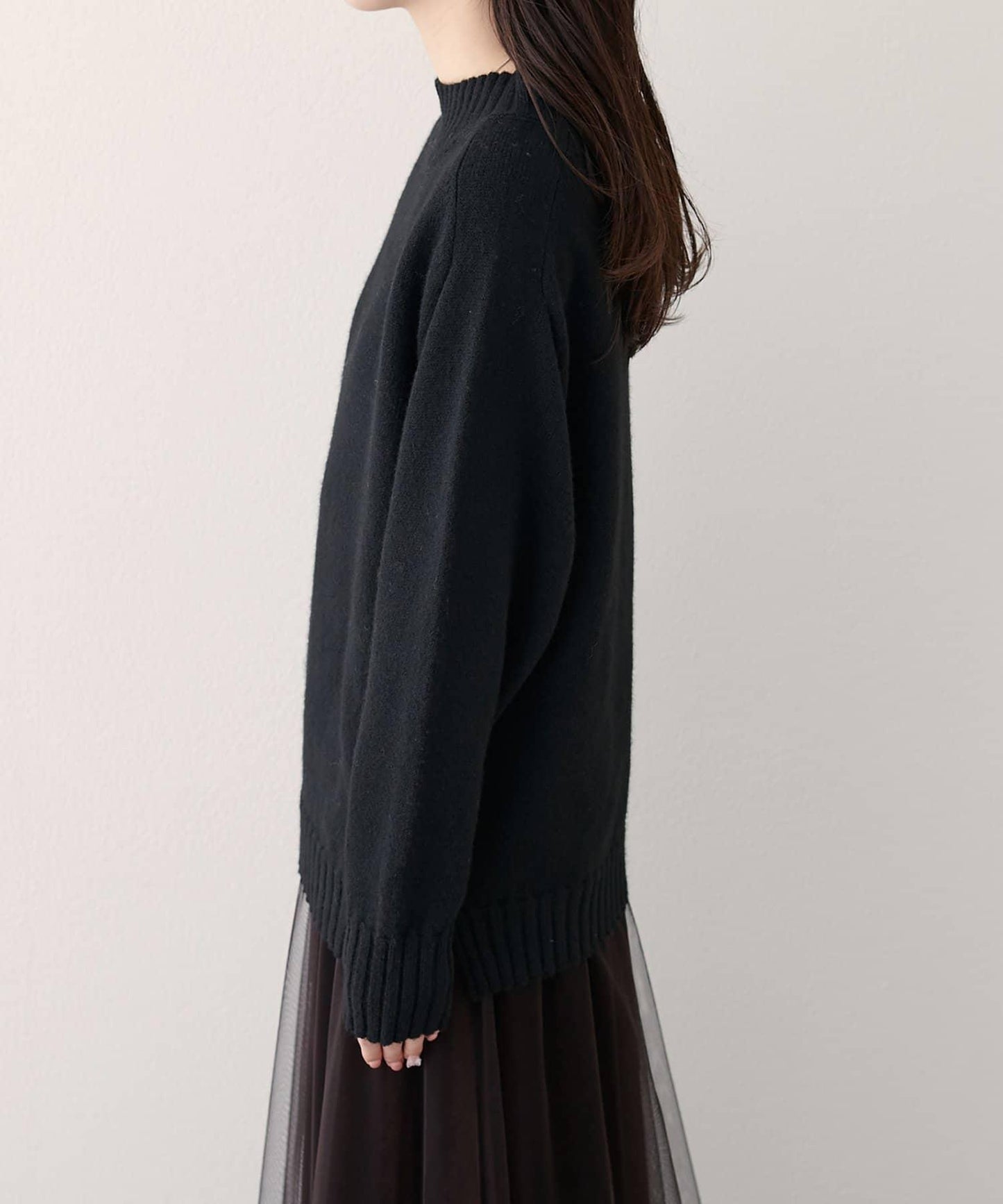 羊毛&再生聚酯混紡針織套頭衫