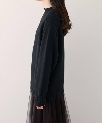 羊毛&再生聚酯混紡針織套頭衫