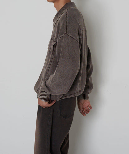 復古風針織夾克