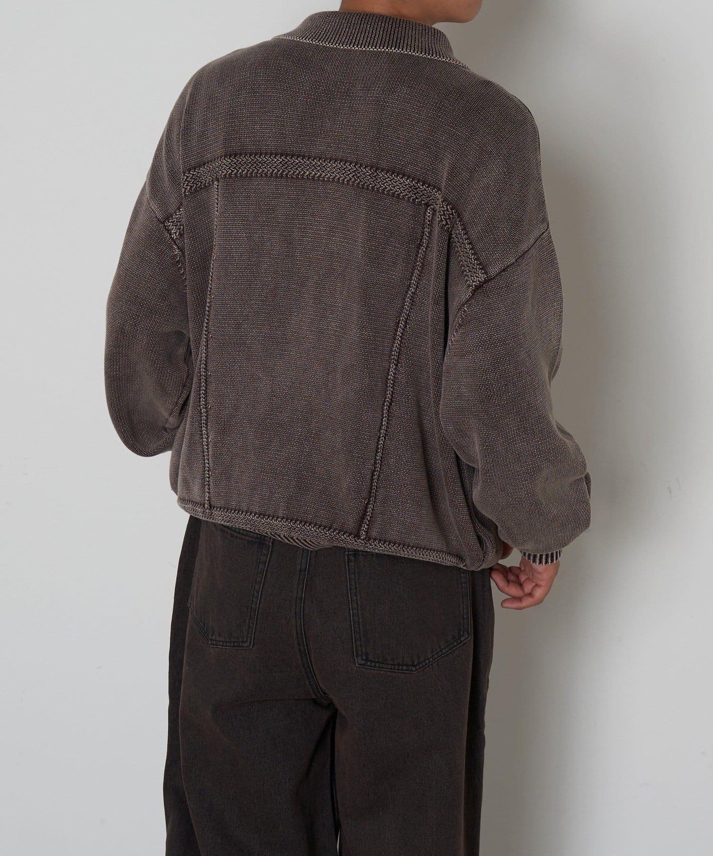 復古風針織夾克