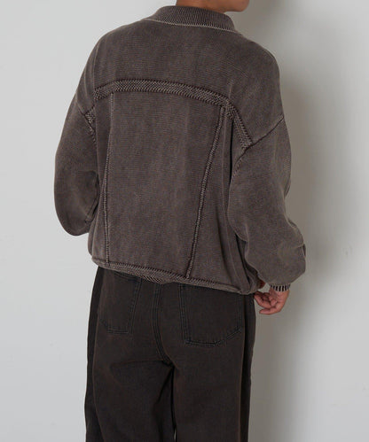 復古風針織夾克