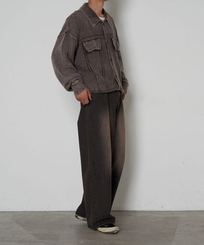 復古風針織夾克