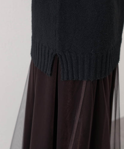 羊毛&再生聚酯混紡針織套頭衫