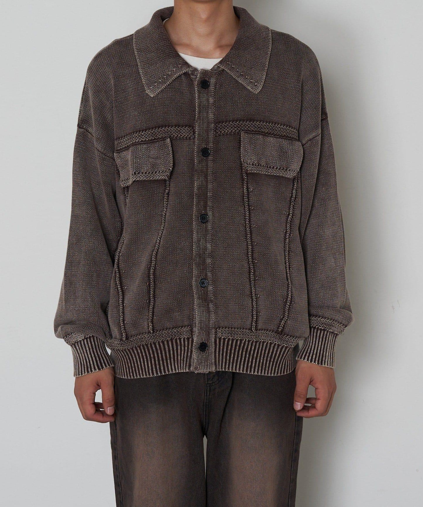 復古風針織夾克