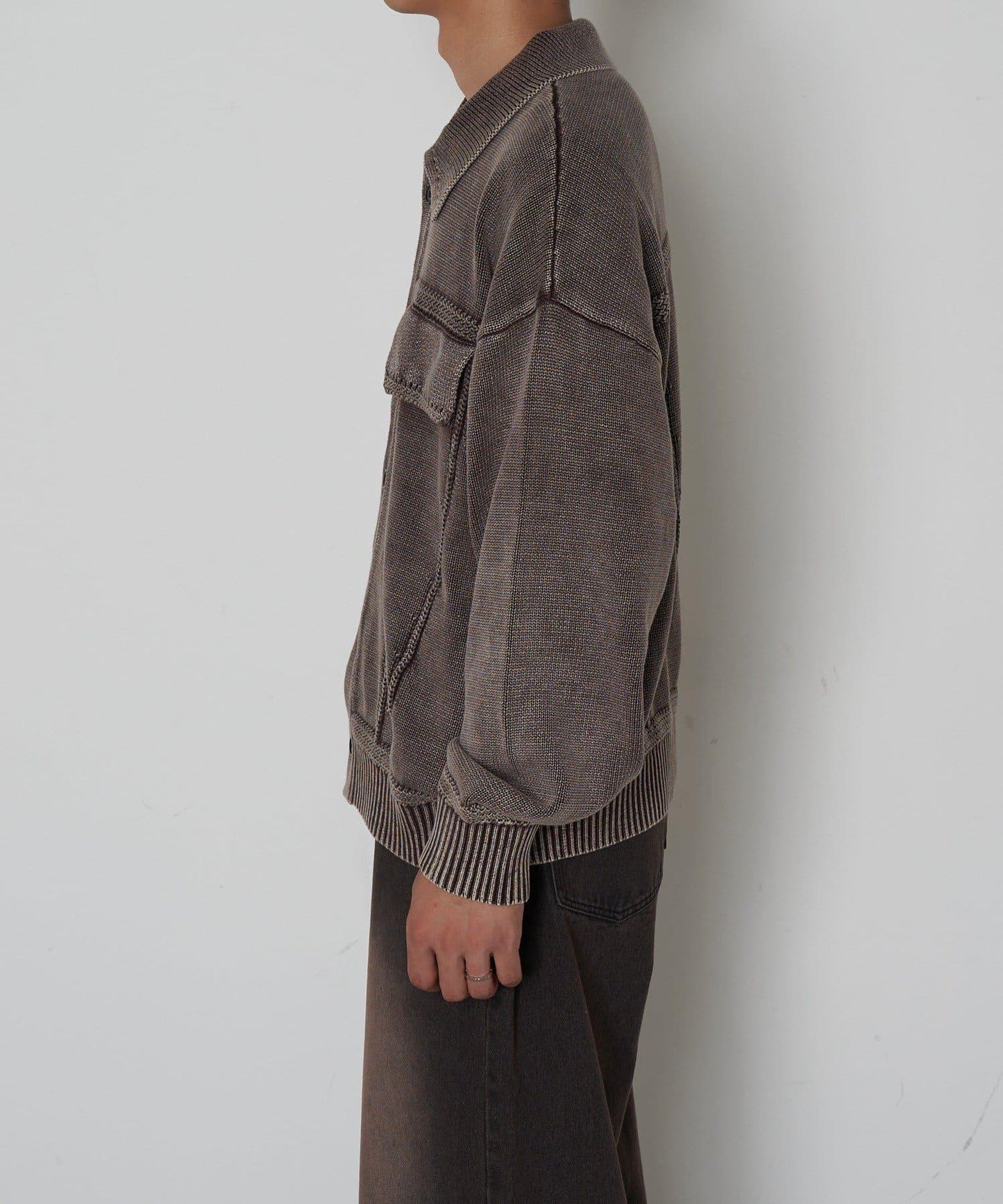 復古風針織夾克