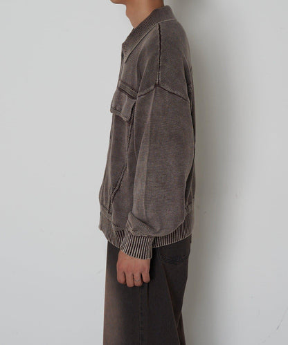 復古風針織夾克