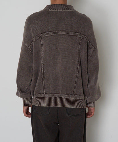 復古風針織夾克