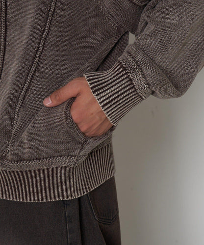 復古風針織夾克