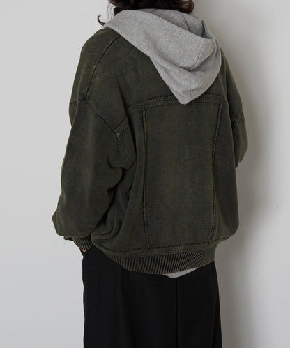 復古風針織夾克