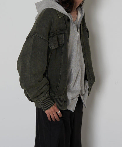 復古風針織夾克