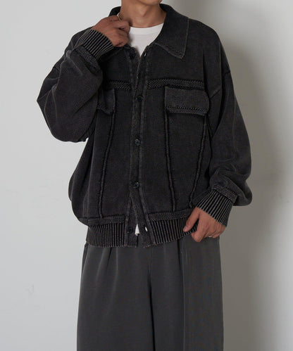 復古風針織夾克