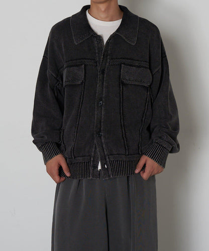 復古風針織夾克