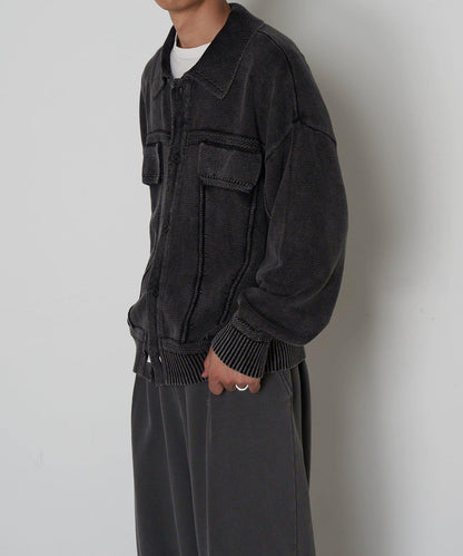 復古風針織夾克