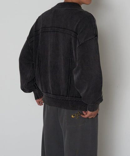 復古風針織夾克