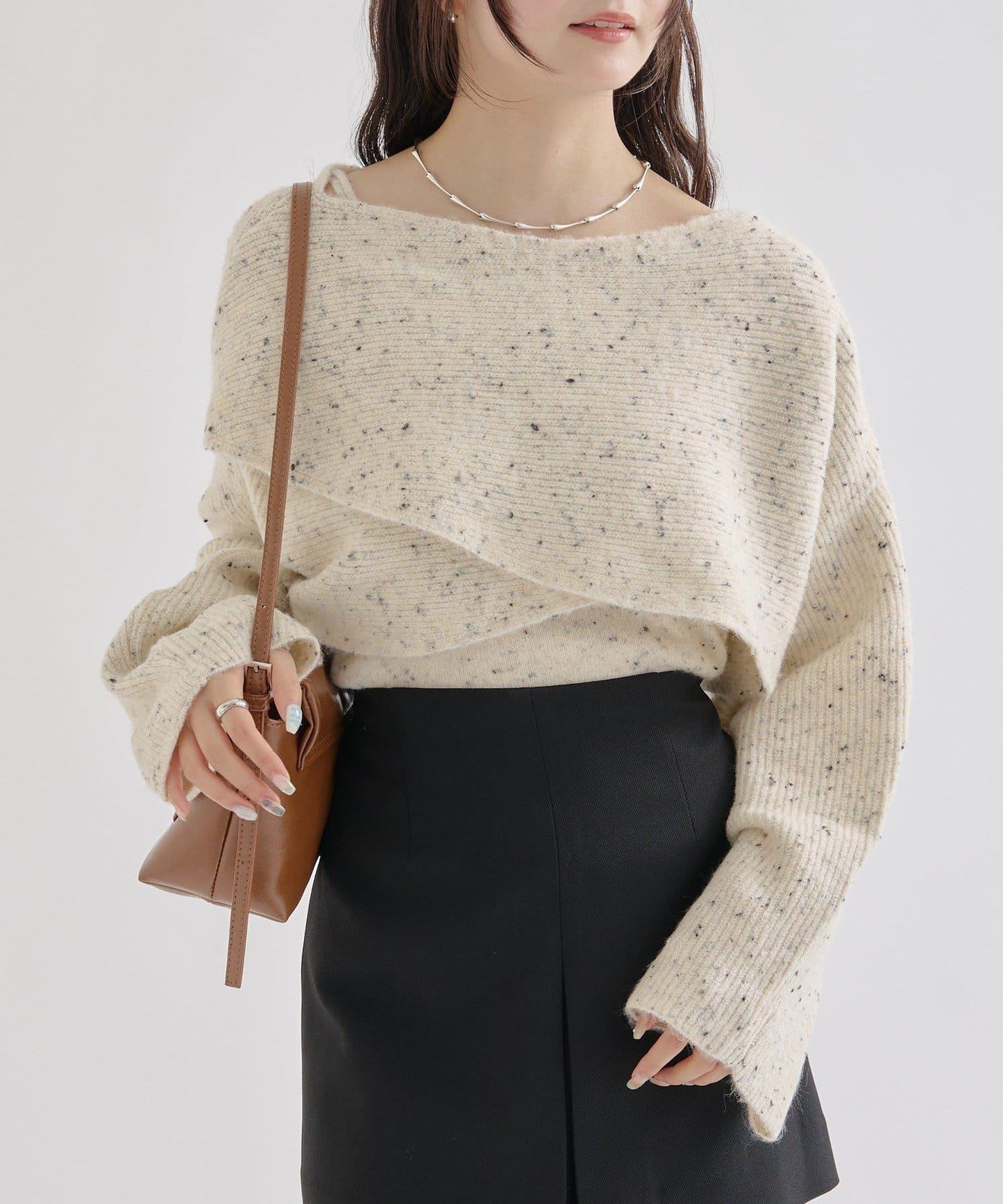 交叉針織開叉吊帶套裝