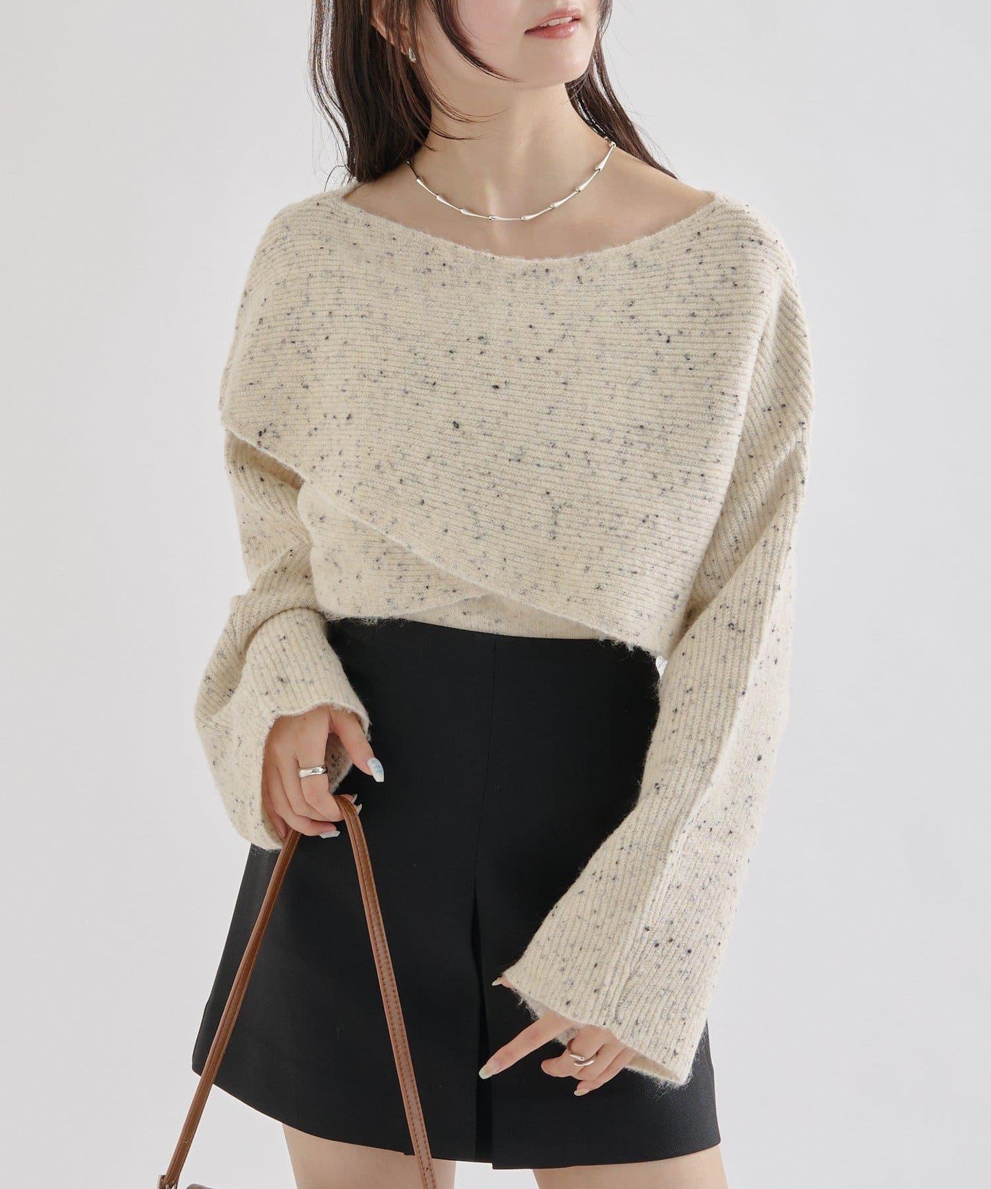 交叉針織開叉吊帶套裝