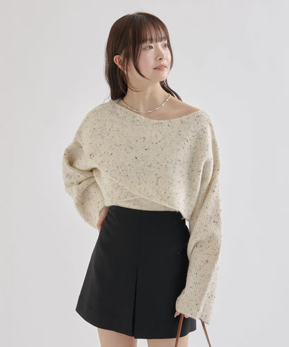 交叉針織開叉吊帶套裝