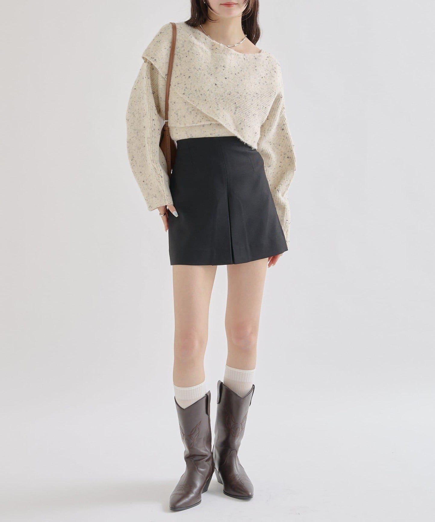 交叉針織開叉吊帶套裝