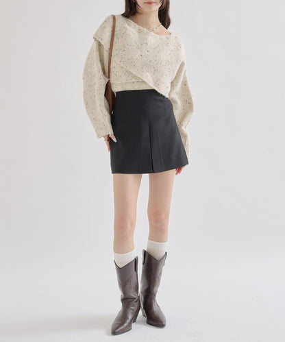 交叉針織開叉吊帶套裝