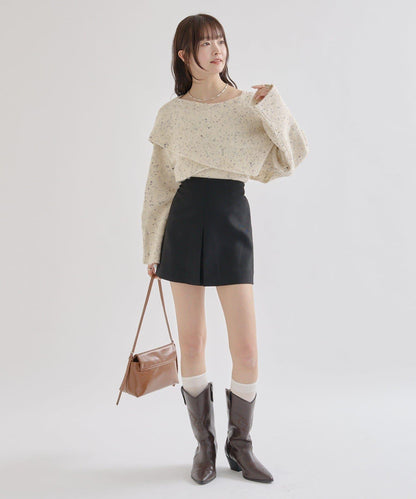 交叉針織開叉吊帶套裝