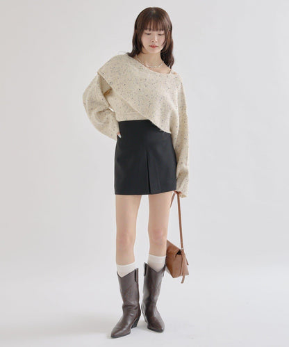 交叉針織開叉吊帶套裝