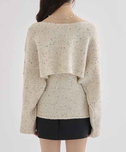 交叉針織開叉吊帶套裝