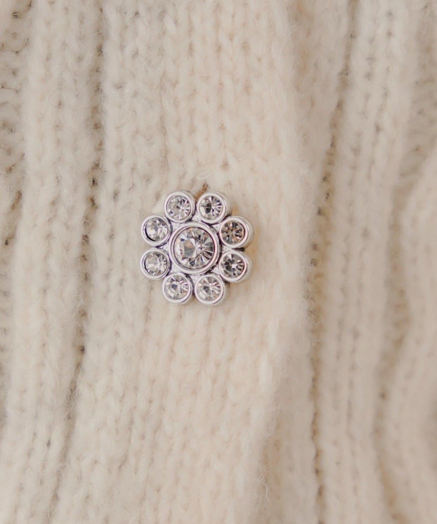 【SALON by Chico】花卉水鑽翻領寬鬆針織開衫