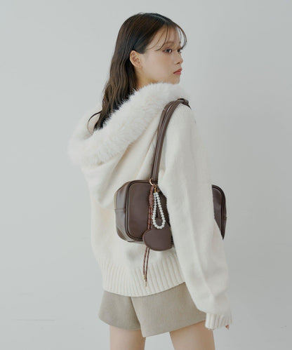 【SALON by Chico】可拆卸毛絨寬鬆雙拉鍊針織開衫