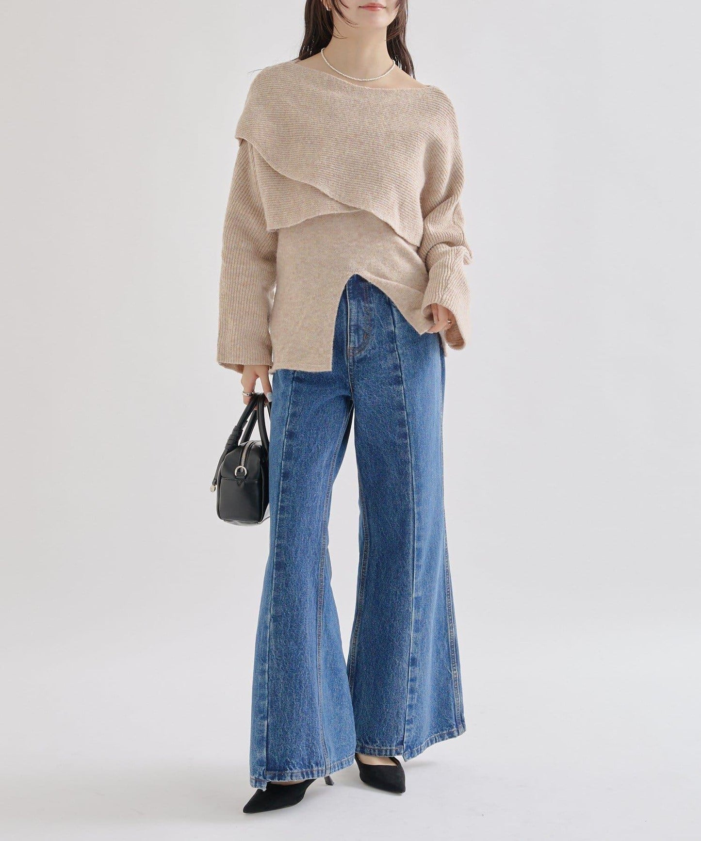 交叉針織開叉吊帶套裝