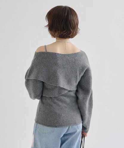 交叉針織開叉吊帶套裝