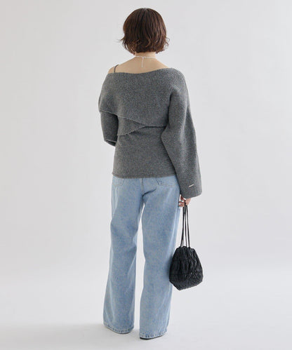 交叉針織開叉吊帶套裝