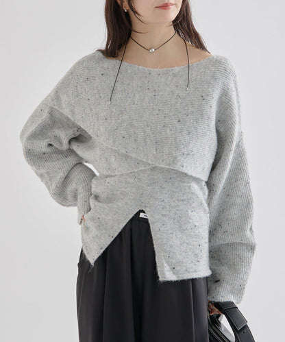 交叉針織開叉吊帶套裝