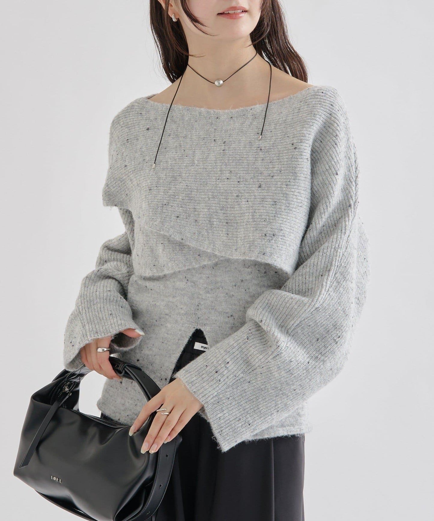 交叉針織開叉吊帶套裝