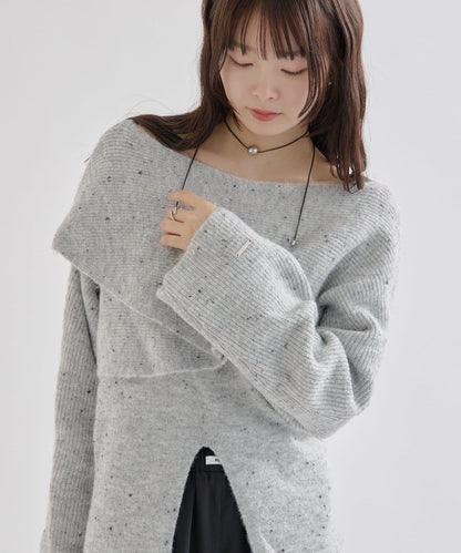 交叉針織開叉吊帶套裝