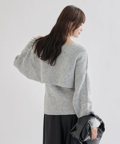 交叉針織開叉吊帶套裝