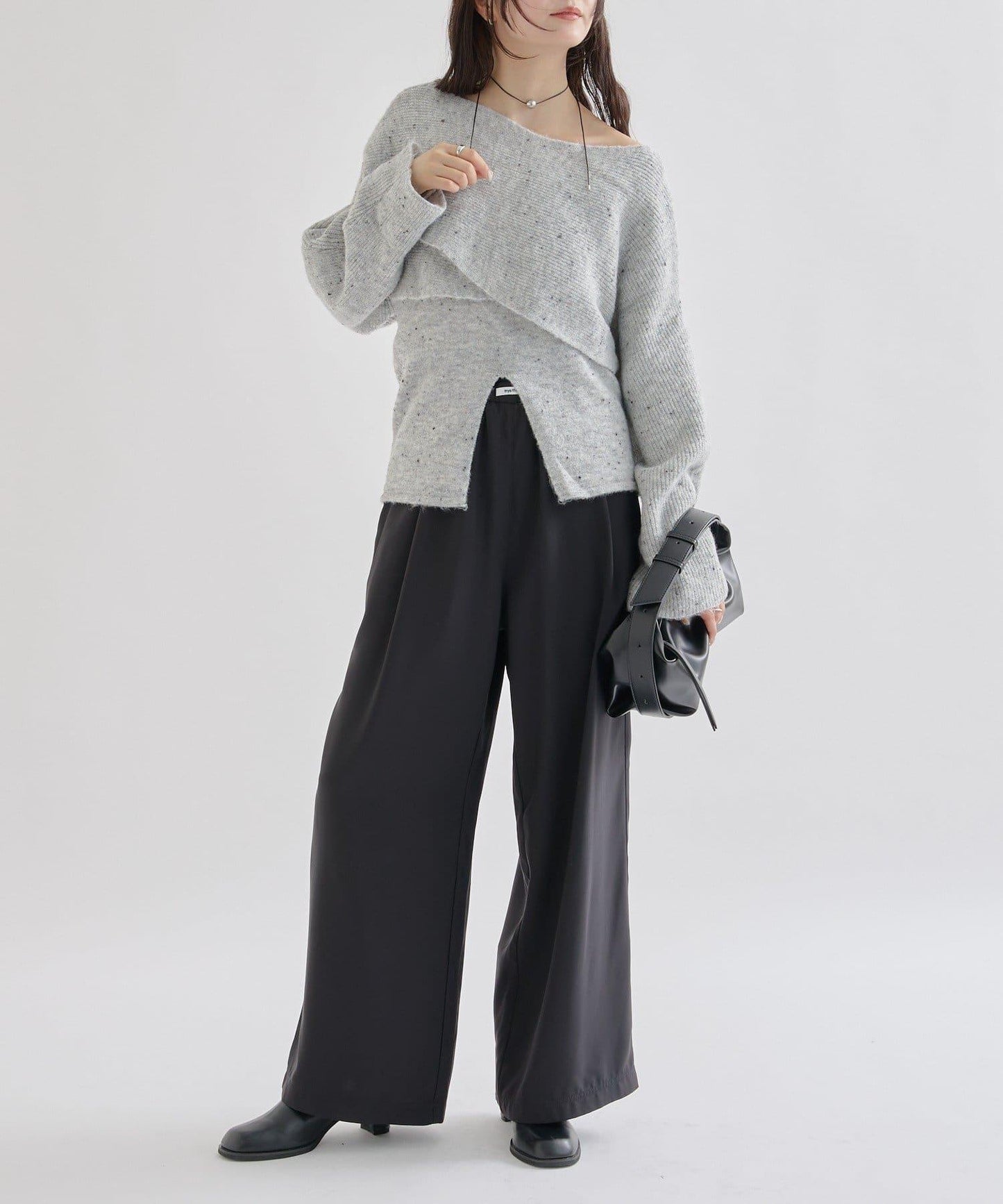 交叉針織開叉吊帶套裝