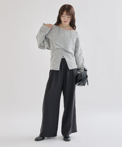 交叉針織開叉吊帶套裝