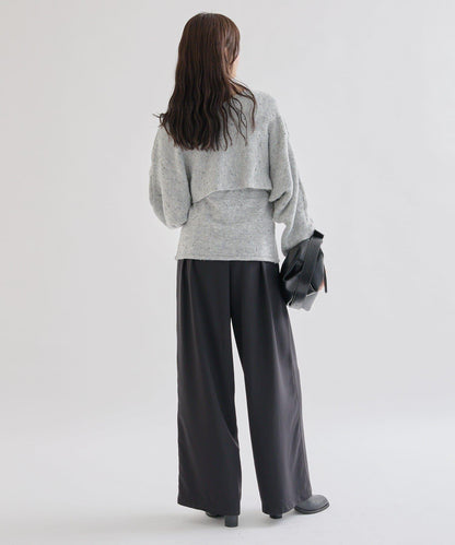 交叉針織開叉吊帶套裝