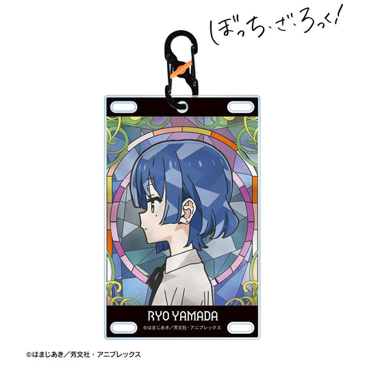 《孤獨搖滾!》山田涼 Aure Glass 帶登山扣卡片型亞克力鑰匙扣