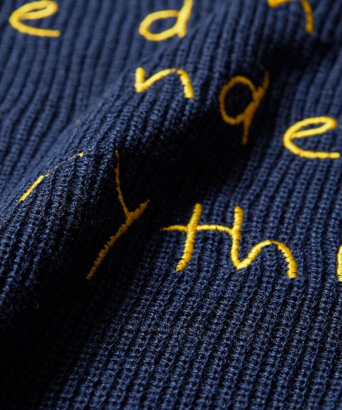 寬鬆版型 字母刺繡 圓領針織衫