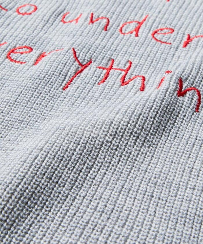 寬鬆版型 字母刺繡 圓領針織衫