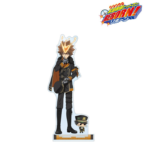 《家庭教師HITMAN REBORN!》 繪製版 沢田綱吉&里包恩 黑色軍裝版 特大亞克力立牌