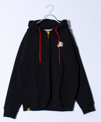 【COBMASTER】立體刺繡加絨半拉鍊套頭衛衣