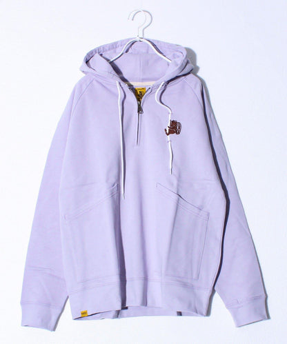 【COBMASTER】立體刺繡加絨半拉鍊套頭衛衣