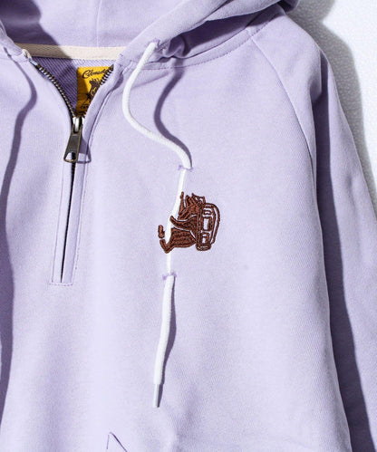 【COBMASTER】立體刺繡加絨半拉鍊套頭衛衣