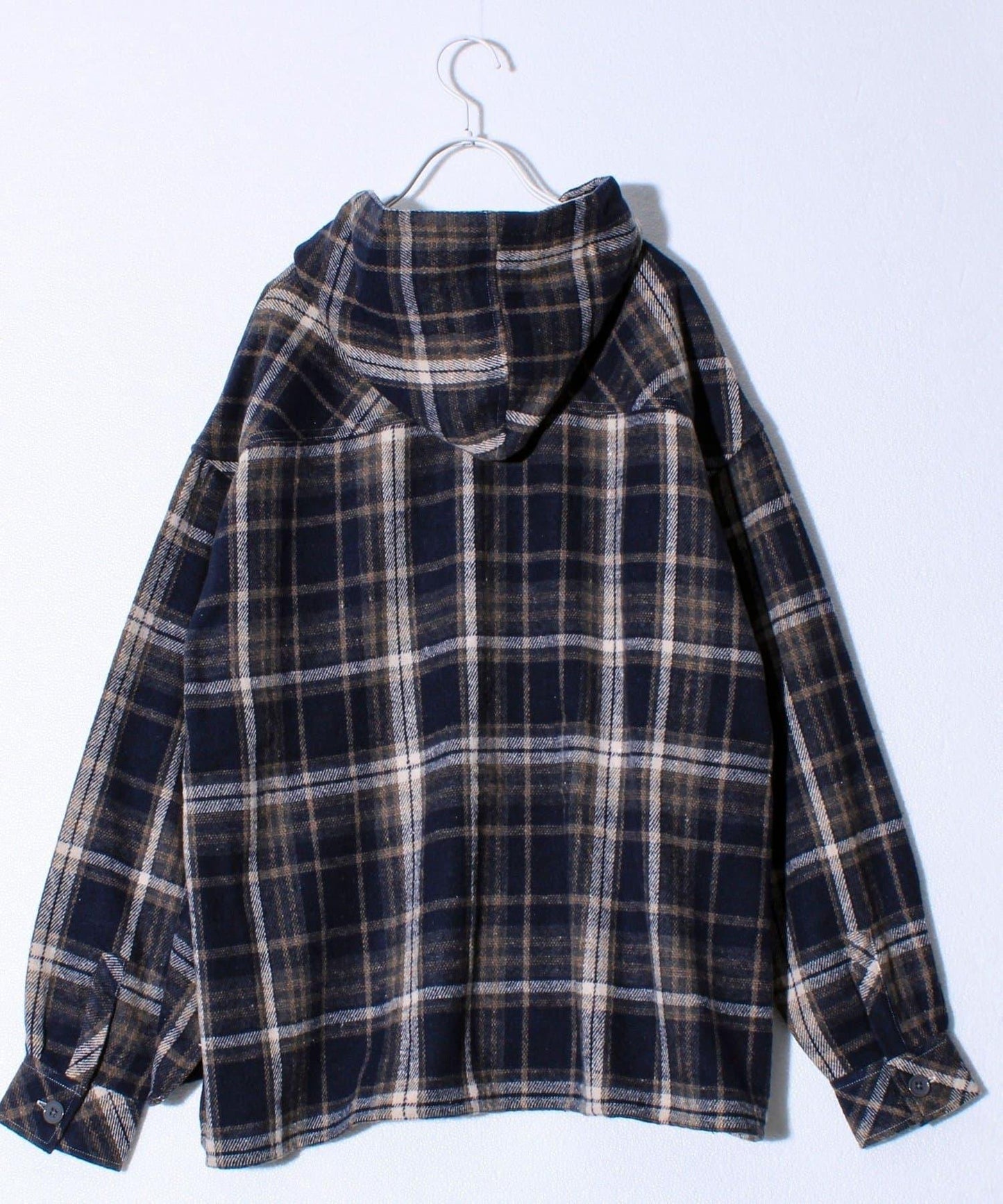 【COBMASTER/コ布馬斯特】磨毛法蘭絨格子連帽襯衫