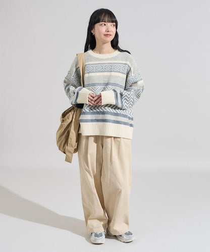 內層提花針織套頭衫